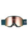 Smith Squad Mag(tm) 190mm Chromapop(tm) Snow Goggles In Everglade Rose Gold Mirror