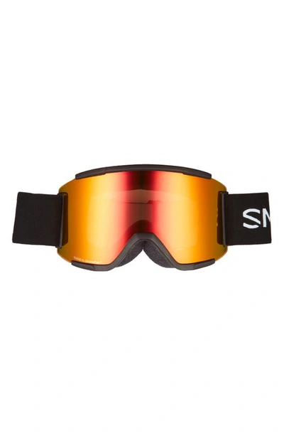 Smith Squad Xl 190mm Special Fit Snow Goggles In Black Red Mirror