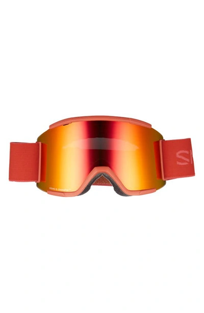Smith Squad Xl 185mm Snow Goggles In Clay Red Mirror