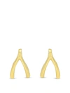 JENNIFER MEYER 18K YELLOW GOLD WISHBONE STUD EARRINGS