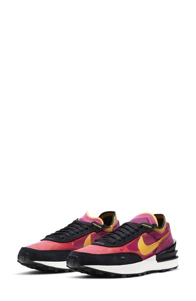 Nike Waffle One Sneaker In Dark Beetroot/ Orange/ Sport