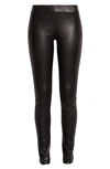 The Row Moto Stretch-leather Leggings In Black