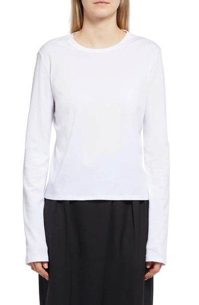 The Row Sherman' Cotton Long Sleeved Crewneck Top In Bright White