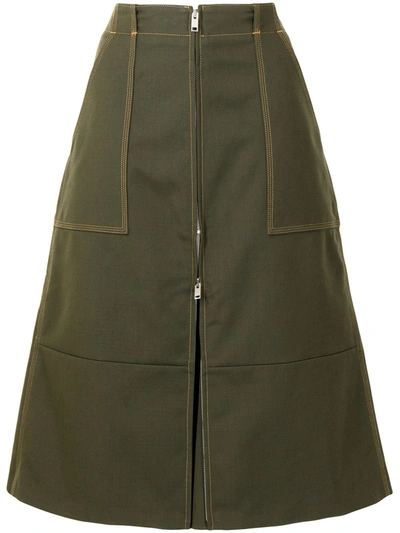 Ambush A-line Midi Skirt In 绿色