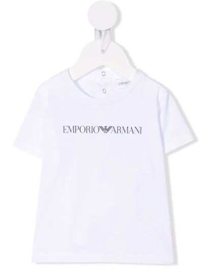 Emporio Armani Babies' Logo-print T-shirt In 白色