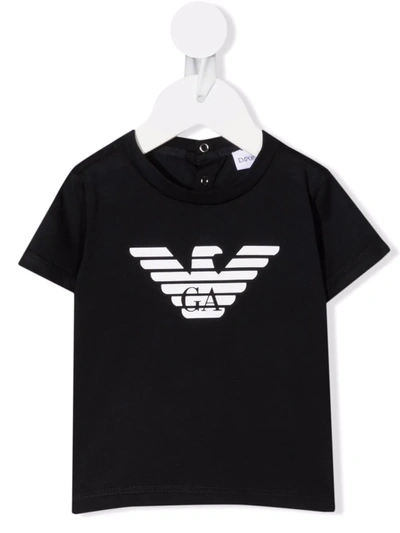 Emporio Armani Babies'  Black Eagle Logo T-shirt