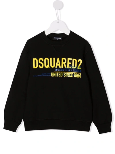 Dsquared2 Kids' Logo Print Sweatshirt In Black