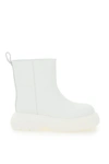 Gia Borghini Chunky Leather Ankle Boots In White