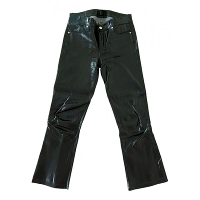 Pre-owned Rta Leather Trousers In Navy