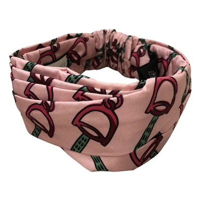 Pre-owned Gucci Cloth Hair Accessory In Pink