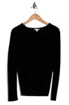 James Perse Long Sleeve Slub Jersey Henley In Black
