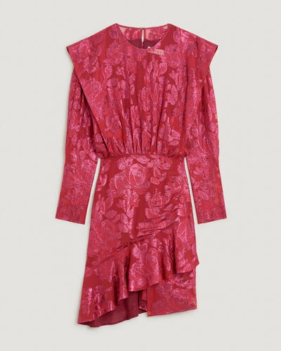 Iro Murai Metallic Long Sleeve Dress In Pink