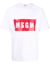 Msgm Box Logo-print Cotton T-shirt In White
