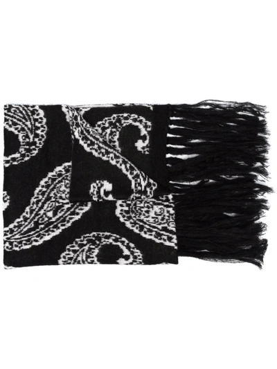 424 Paisley Pattern Scarf In Black