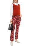 MARNI FLORAL-PRINT MID-RISE BOOTCUT JEANS,3074457345626934203