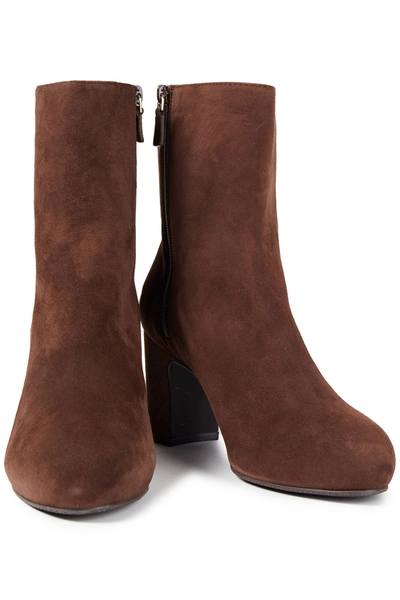 Stuart Weitzman Gianella Suede Ankle Boots In Brown