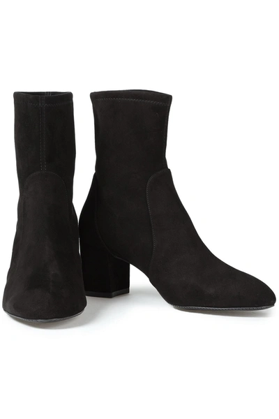 Stuart Weitzman Yuliana 60 Stretch-suede Sock Boots In Black
