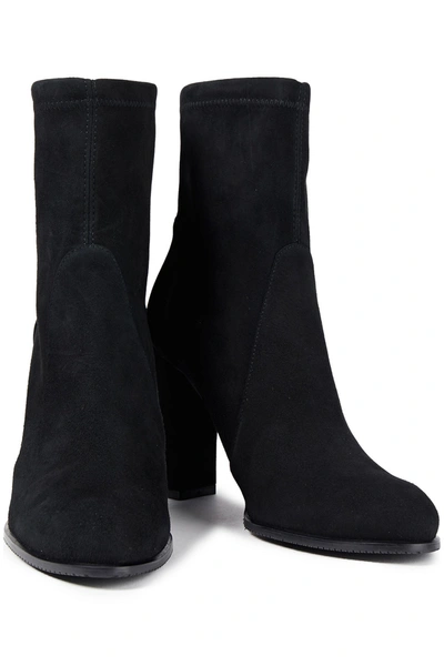 Stuart Weitzman Highland Stretch-suede Sock Boots In Black