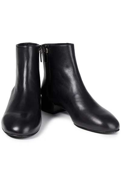 Stuart Weitzman Quartz 25 Leather Ankle Boots In Black