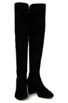 Stuart Weitzman Gillian Stretch-suede And Neoprene Knee Boots In Black