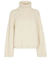 Isabel Marant Étoile Ingrid Cable-knit Wool-blend Turtleneck Sweater In Beige