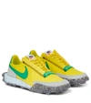 Nike Waffle Racer Crater Sneakers In Yellow Strike/roma Green-photo