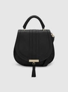 Demellier Mini Venice Saddle Bag In Black Textured