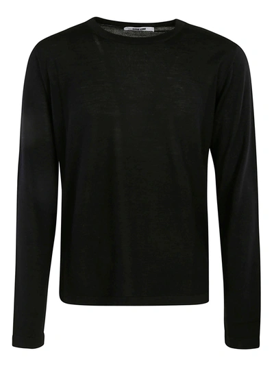 Mauro Grifoni Knitted Pull Black Wool Crewneck Sweater In Nero