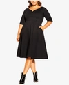 CITY CHIC PLUS SIZE CUTE GIRL ELBOW SLEEVE DRESS