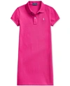 Polo Ralph Lauren Big Girls Cotton Mesh Polo Dress In Aruba Pink