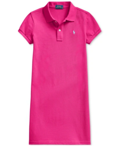 Polo Ralph Lauren Kids' Big Girls Cotton Mesh Polo Dress In Aruba Pink