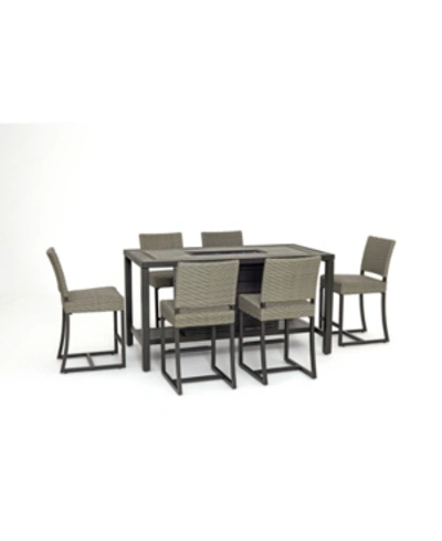 Furniture Montreal Outdoor 7-pc. Chat Set (1 Fire Pit & 6 Counter Stools), Created For Macy's