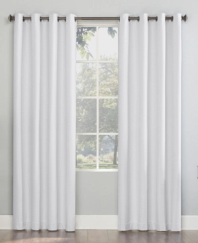 Sun Zero Array Woven Dobby Curtain Panel, 84" X 50" In Dove White