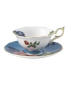 Wedgwood Wonderlust Sapphire Garden Bone China Teacup And Saucer In Multi