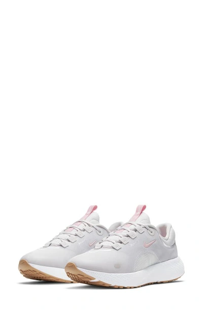 Nike React Escape Run Running Shoe In Vast Grey/ Pink / White
