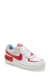 Nike Women's Air Force 1 Shadow Shoes In Summit White/ University Red