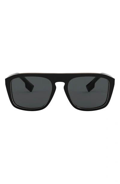 Burberry 55mm Square Sunglasses In Black Print