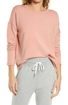 Madewell Mwl Superbrushed Easygoing Sweatshirt In Burnished Blush