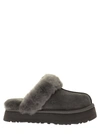 Ugg Gray Mule In Mutton With 3cm Platfoarm In Anthracite