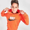 Nike Kids' Sportswear Hbr Club Fleece Hoodie In Orange