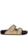 Isabel Marant Lennyo Embellished Suede Sandals In Beige