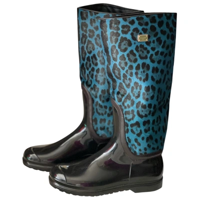 Pre-owned Dolce & Gabbana Wellington Boots In Blue