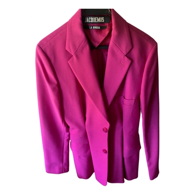 Pre-owned Jacquemus La Riviera Wool Blazer In Pink
