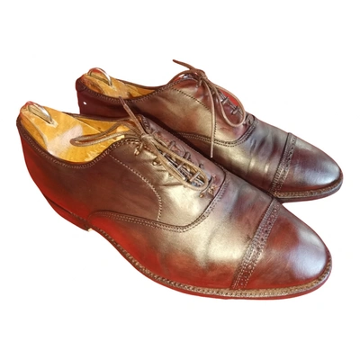 Pre-owned Alden Shoe Company Leather Lace Ups In Brown