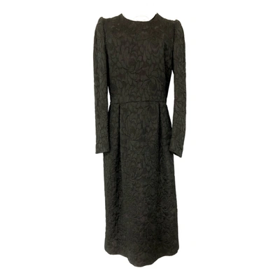 Pre-owned Dries Van Noten Silk Mid-length Dress In Black