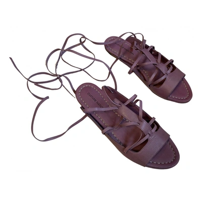 Pre-owned Costume National Leather Sandal In Purple