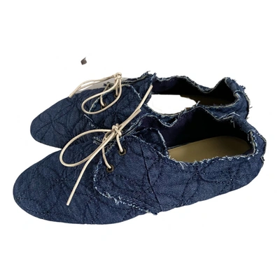 Pre-owned Anniel Cloth Flats In Blue