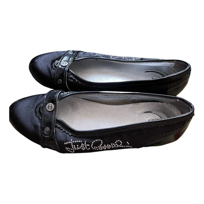 Pre-owned Just Cavalli Leather Ballet Flats In Black