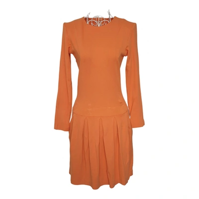 Pre-owned Ganni Mini Dress In Orange