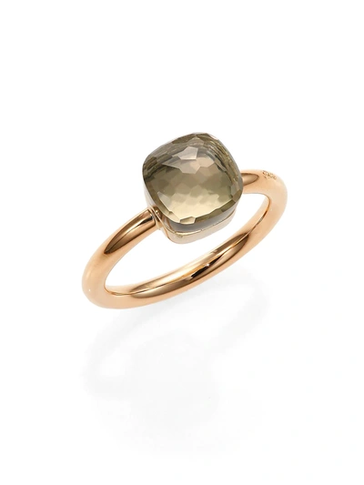 Pomellato Nudo 18k Rose Gold & Prasiolite Petite Square Ring